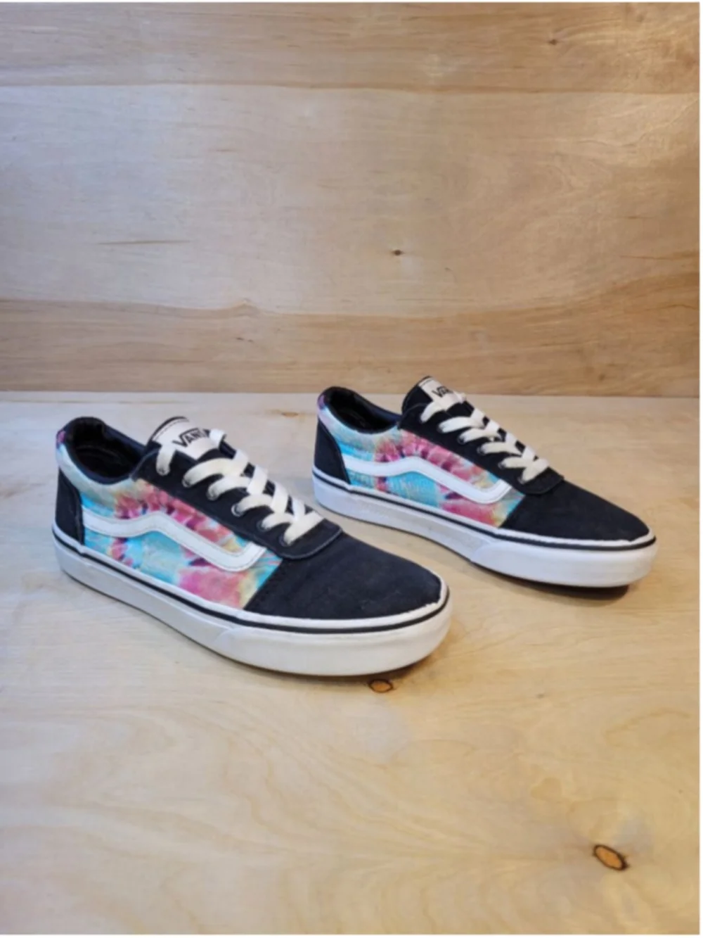 Vans Junior Old Skool Spiral Tie-dye Canvas Kids Size 4 Youth Sneakers